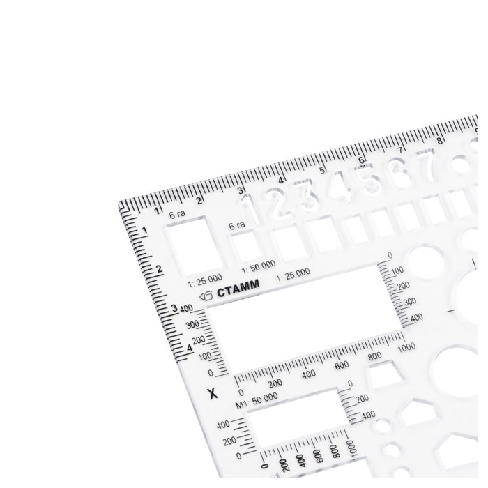 Линейка офицерская, бесцветная, печатная шкала Линейка офицерская, бесцветная, печатная шкала