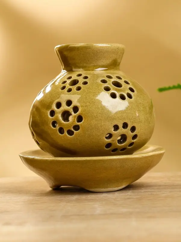 Аромалампа «Кувшин», 9×9×9 см, керамика, бежевая