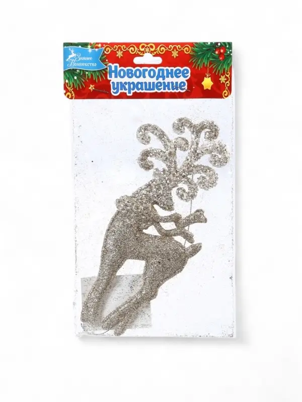 Ёлочное украшение &laquo;Праздничное сияние&raquo; олень узоры, 17&times;6.5 см, золото