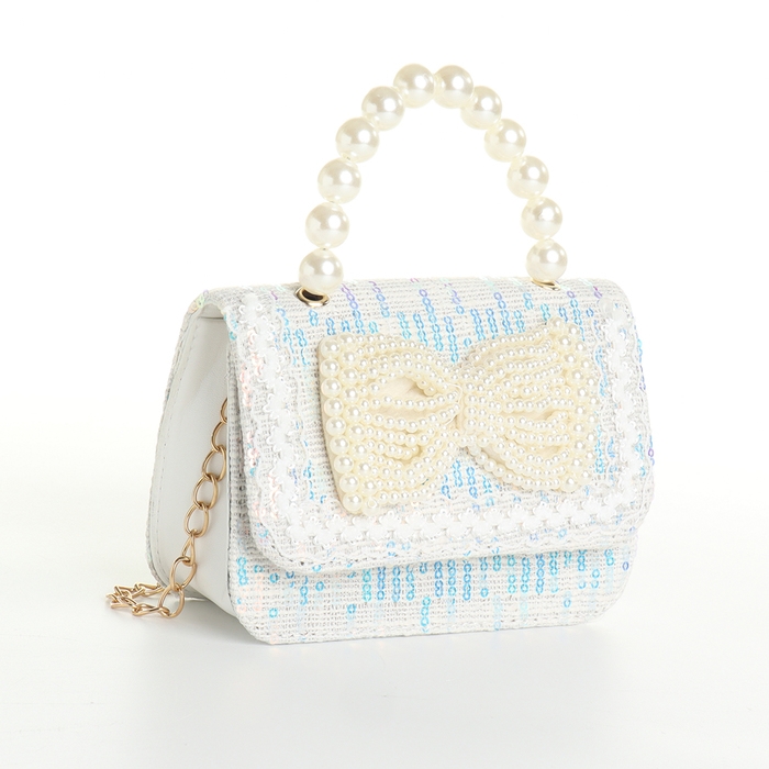 Сумка детская для девочки на клапане «Выбражулька», цвет белый