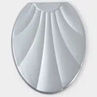 Сиденье для унитаза &laquo;Ракушка&raquo;, 44&times;37 см, с крышкой, серебристый перламутр