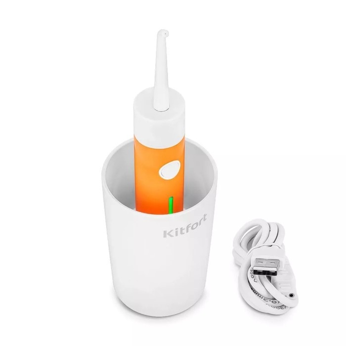 Ирригатор Kitfort КТ-2957-4, портативный, 320 мл, 3 режима, 2 насадки, от АКБ, бело/оранж. Ирригатор Kitfort КТ-2957-4, портативный, 320 мл, 3 режима, 2 насадки, от АКБ, бело/оранж.