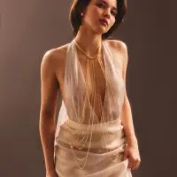 Бодичейн на тело, цепочки, 55 см, цвет золото