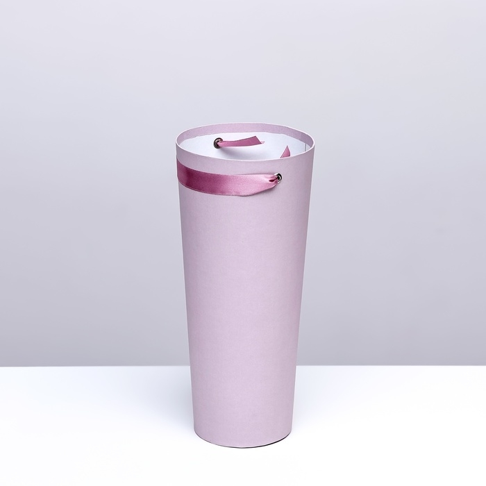 Переноска конус под цветы, пыльная роза 10 х 14 х 30 см Переноска конус под цветы, пыльная роза 10 х 14 х 30 см