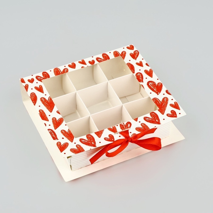 Коробка под 9 конфет с ячейками «Я люблю тебя» 14.5 х 13.5 х 3.5 см Коробка под 9 конфет с ячейками «Я люблю тебя» 14.5 х 13.5 х 3.5 см