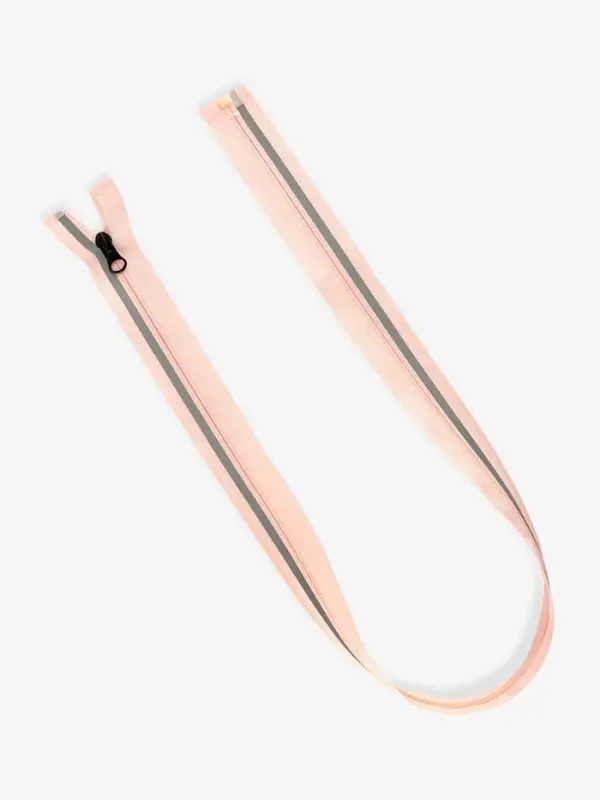 Молния &laquo;Спираль&raquo;, №5, разъёмная, со светоотражающей полосой, замок автомат, 80 см, розовая