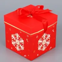 Коробка Самосборная "Дедушка мороз" 15х15х15 см 10724296