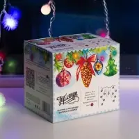 Гирлянда &laquo;Бахрома&raquo; 1.8&times;0.5 м с насадками &laquo;Шарики и ёжики&raquo;, IP20, прозрачная нить, 48 LED, свечение мульти (RG/RB), мигание, 220 В