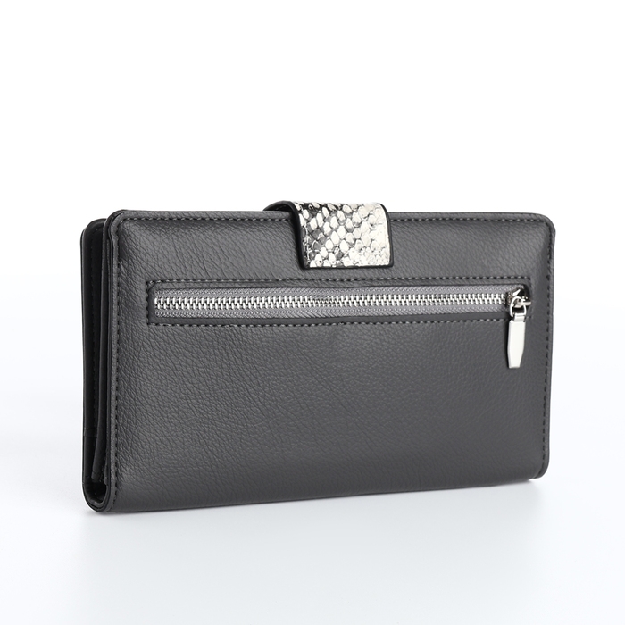 Кошелёк женский на магните, цвет серый