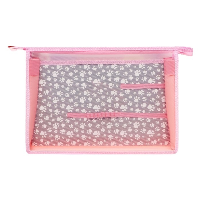 Папка для труда А4, молния сверху, пластиковая, ПТР-22, для девочки, Calligrata  Папка для труда А4, молния сверху, пластиковая, ПТР-22, для девочки, Calligrata "Пушистик"