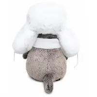 Мягкая игрушка "Кот Басик в белой меховой шапке", 22 см Ks22-302 Мягкая игрушка "Кот Басик в белой меховой шапке", 22 см Ks22-302