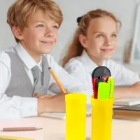 Пенал - тубус Calligrata, 40&times;195 мм, пластиковый, жёлтый