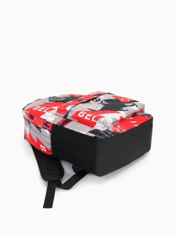 Рюкзак школьный на молнии, с карманами, с абстрактным принтом, размер 30&times;13&times;42 см, красный