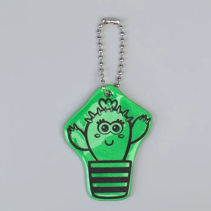 Светоотражающий элемент «Кактус», двусторонний, 6×4.6 см, зелёный Светоотражающий элемент «Кактус», двусторонний, 6×4.6 см, зелёный