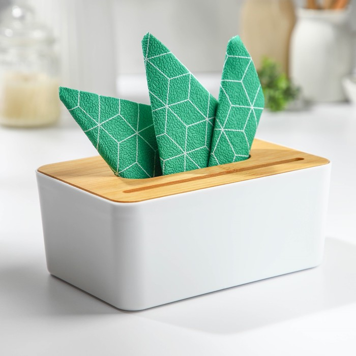 Салфетница Доляна «Мягкость», 19×13 см, бамбук Салфетница Доляна «Мягкость», 19×13 см, бамбук