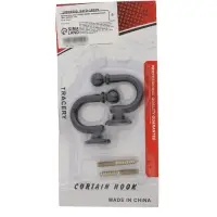 Крючок для штор ТУНДРА KS003, однорожковый, цвет черный, 2 шт Крючок для штор ТУНДРА KS003, однорожковый, цвет черный, 2 шт