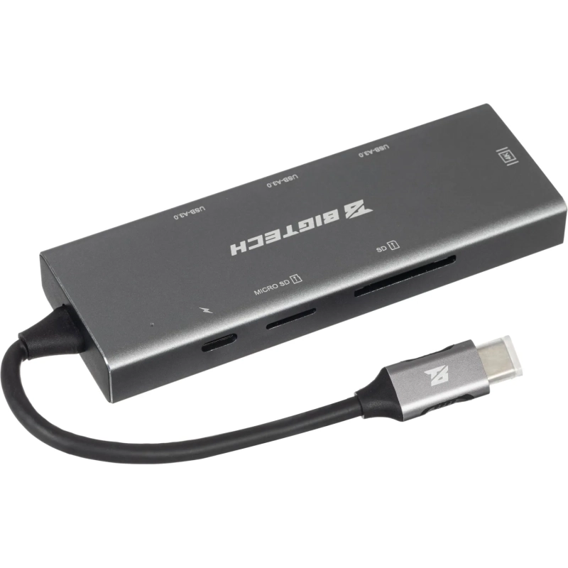 Разветвитель USB HS002 USBх3/HDMIх1/microSDx1/TFcardx1/Серый