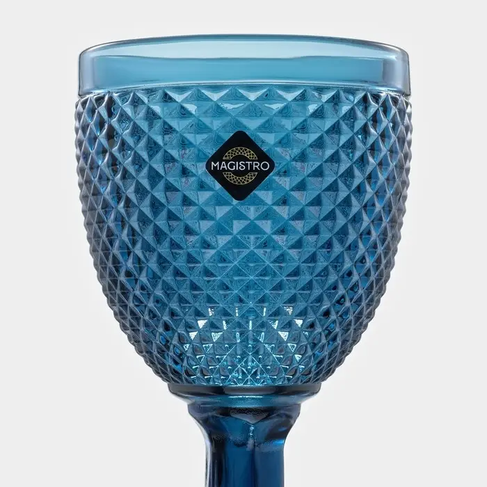 Бокалы для вина Magistro &laquo;Вилеро&raquo;, 280 мл, набор 6 шт., стекло, синие