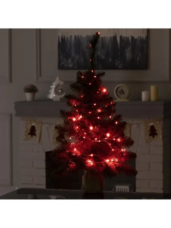 Гирлянда &laquo;Нить&raquo; 10 м, роса, IP20, серебристая нить, 100 LED, пульт ДУ, свечение RGB, USB