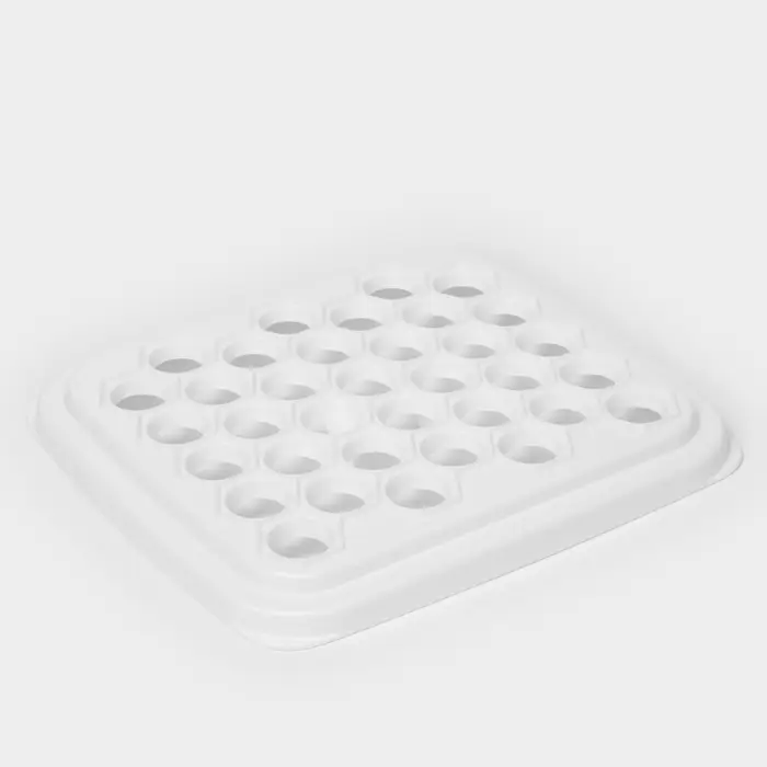 Пельменница IDEA, 35 ячеек, d=2.5 см, 25.5&times;28&times;2.9 см, пластик, белый