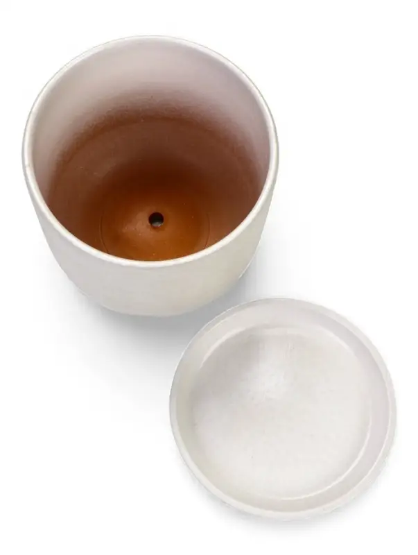 Горшок цветочный с поддоном 1,6 л, d15/h13 см белый керамика, "Перл" (М)