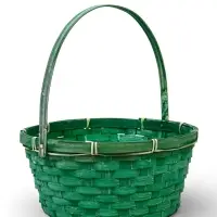 Корзина плетеная 26 х 12 х _ см, ручка складная h=21 см зеленый (к9439830)
