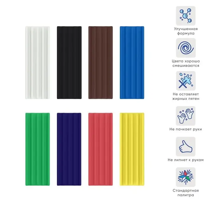 Пластилин 8 цветов 144г ErichKrause Cosmic Monsters, со стеком Пластилин 8 цветов 144г ErichKrause Cosmic Monsters, со стеком