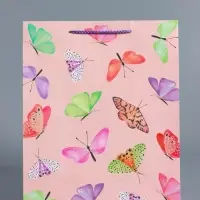 Пакет подарочный "Крылья счастья" ламинированный 26 х 12 х 32 см