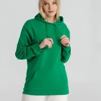 Толстовка с капюшоном унисекс Hoodie, зеленая, размер XS