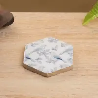 Подставка под горячее &laquo;Синие птицы&raquo;, набор 4 шт., 15&times;13&times;5 см, дерево манго