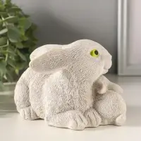 Статуэтка "Кролики пасхальные" 10х10х18 см, серый