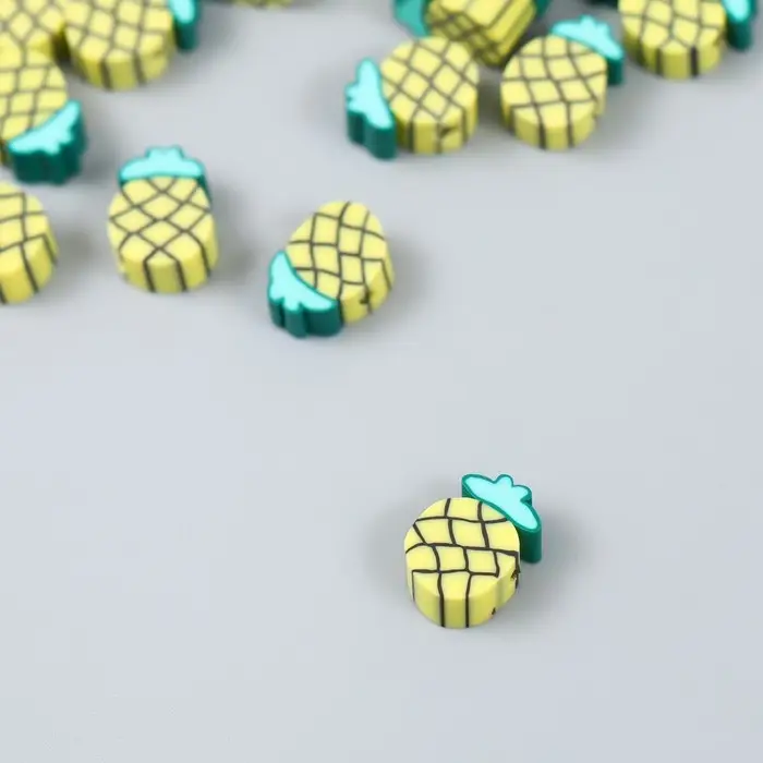 Бусины для творчества PVC "Ананас" набор 20 шт 0,5х1х1 см