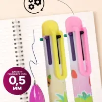 Ручка шариковая Calligrata, автоматическая, 6-цветная, корпус с рисунком, МИКС