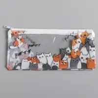 Пенал мягкий 1 отделение, 95 х 205 мм, плоский, ПВХ, Calligrata "Коты"