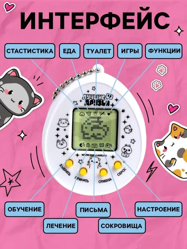 Электронная головоломка &laquo;Котики&raquo;,168 персонажей, на блистере