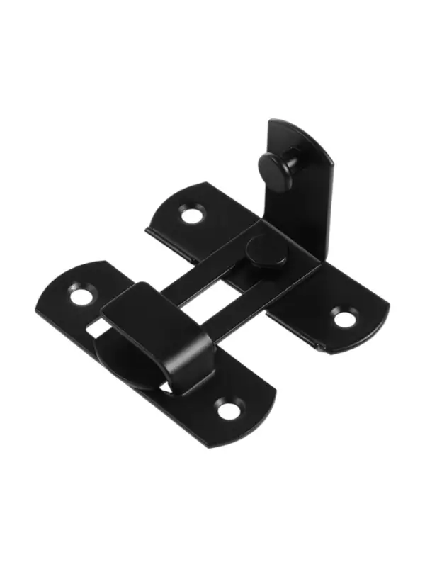 Шпингалет накладной ТУНДРА, угловой, 60&times;43 мм, черный