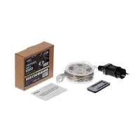 Гирлянда &laquo;Нить&raquo; 100 м, роса, IP44, серебристая нить, 1000 LED, пульт, 36 В, свечение тёплое белое