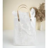 Подарочный пакет с бумагой тишью (2 листа) и гирляндой, 20 &times; 8 &times; 25 см