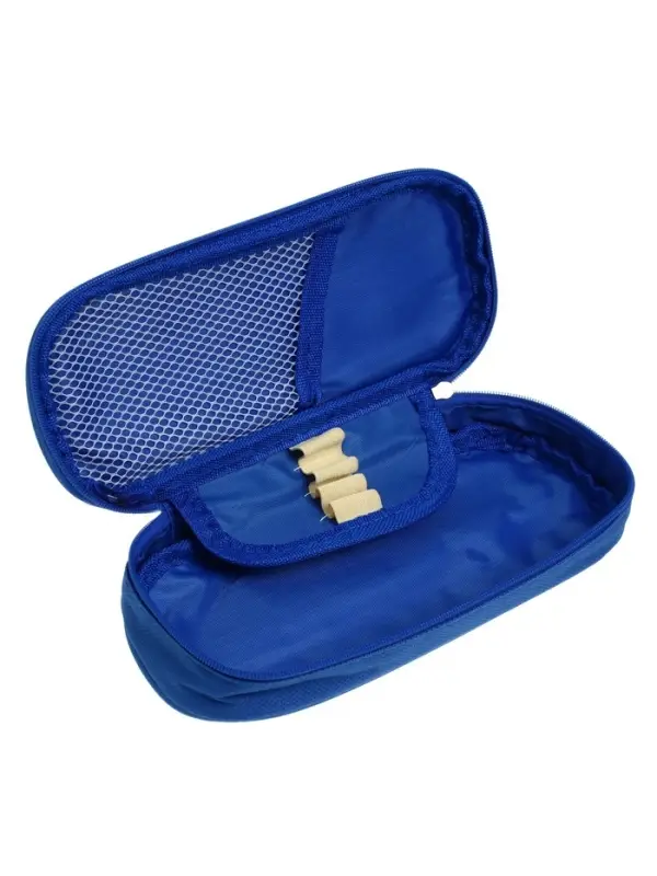 Пенал - футляр школьный Calligrata, на молнии, 2 отделения, текстиль, синий