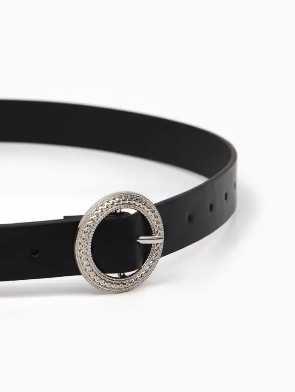 Ремень женский, 1 прокол, 3.5&times;110 см, без винта, чёрный