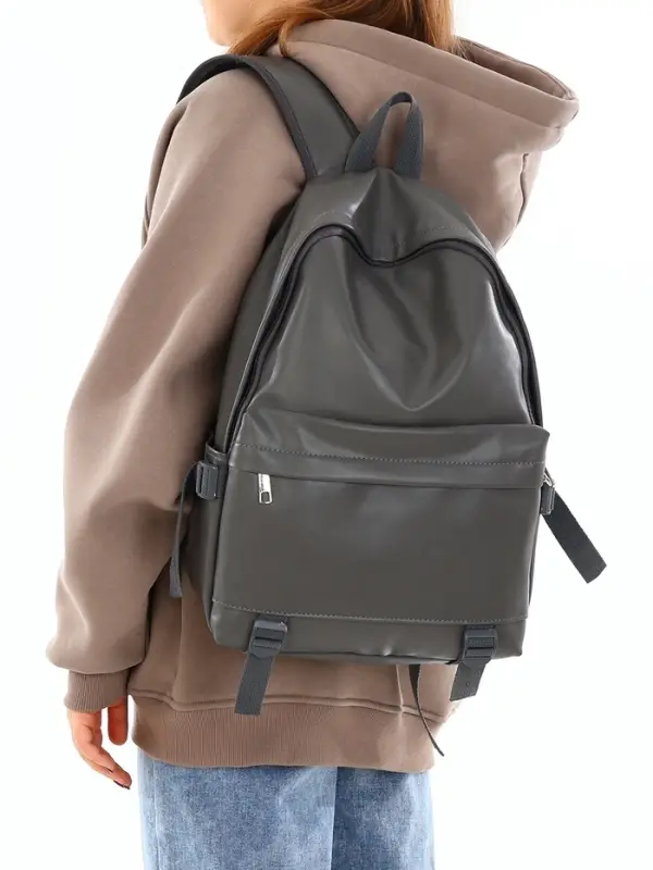 Рюкзак молодёжный на молнии, 3 кармана, размер 29&times;12&times;42 см, серый