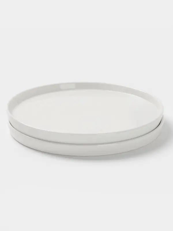 Тарелки Magistro White Snow, набор 2 шт., d=20 см, фарфор, белые