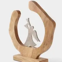 Сувенир интерьерный в деревянном кольце &laquo;Ангел&raquo;, 25&times;8&times;28 см