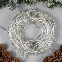 Гирлянда &laquo;Нить&raquo; 20 м, IP20, прозрачная нить, 200 LED, 8 режимов, 220 В, свечение тёплое белое
