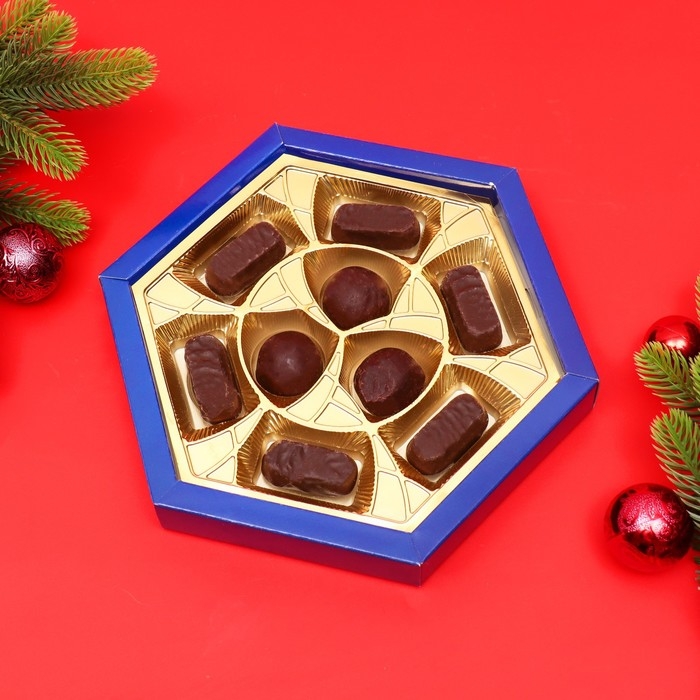 Новый год. Шоколадное ассорти «С новым годом, рождеством» , короб синий, 150 г Новый год. Шоколадное ассорти «С новым годом, рождеством» , короб синий, 150 г