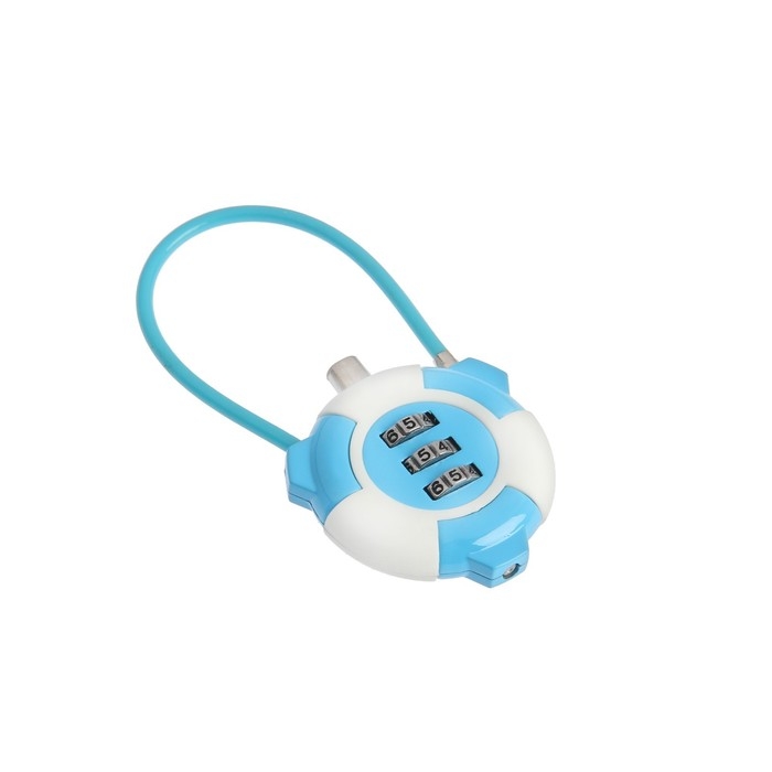 Замок навесной кодовый, цвет голубой Замок навесной кодовый, цвет голубой