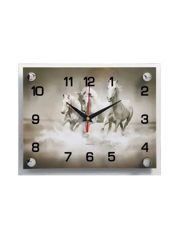 Часы настенные, интерьерные &laquo;Тройка лошадей&raquo;, бесшумные, 20&times;26 см
