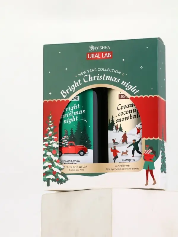 URAL LAB Winter Melody Набор Bright Christmas night, гель для душа и шампунь для волос URAL LAB Winter Melody Набор Bright Christmas night, гель для душа и шампунь для волос