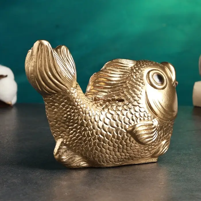 Копилка для денег &laquo;Рыбка&raquo;, гипс, золотая, 20&times;12&times;15 см
