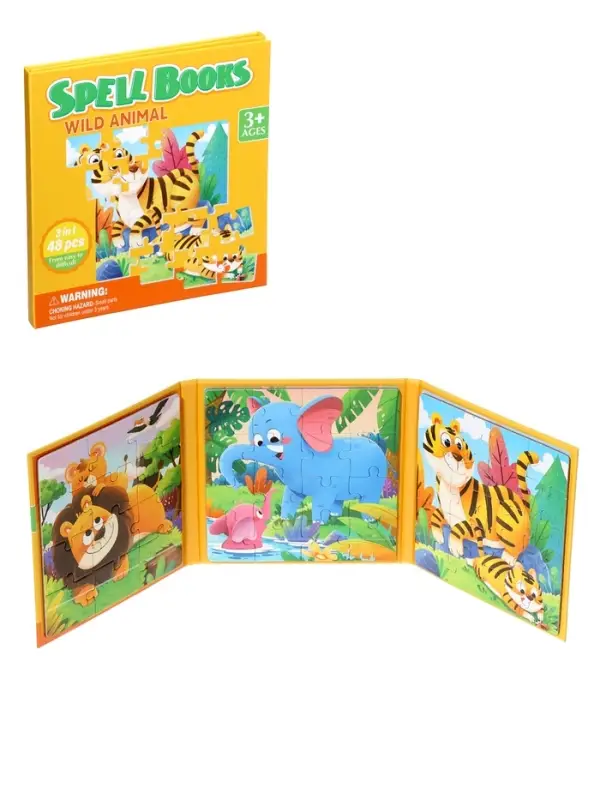 Книжка-деревяшка пазл Книжка-деревяшка пазл "Животные"